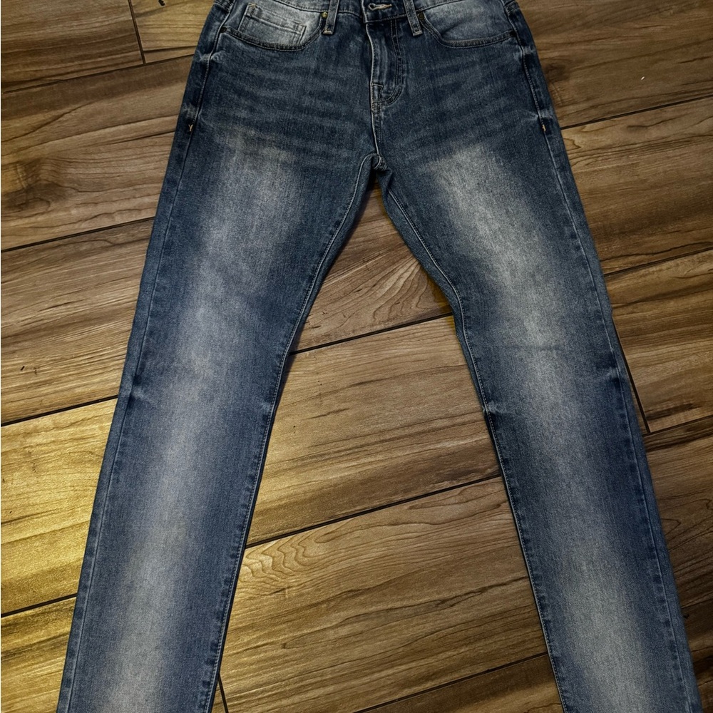 Guess Blue Slim Jeans with Modern Distressing